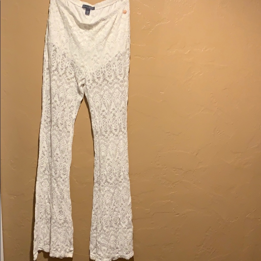 Kendall & Kylie white lace swimsuit cover pants
